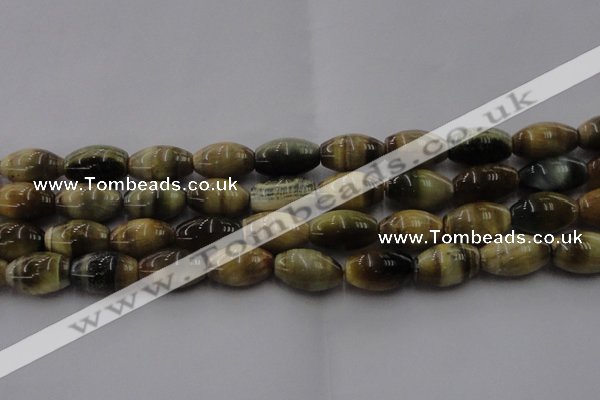 CTE1556 15.5 inches 13*18mm rice golden & blue tiger eye beads wholesale