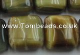 CTE1568 15.5 inches 20*20mm square golden & blue tiger eye beads wholesale