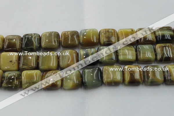 CTE1568 15.5 inches 20*20mm square golden & blue tiger eye beads wholesale