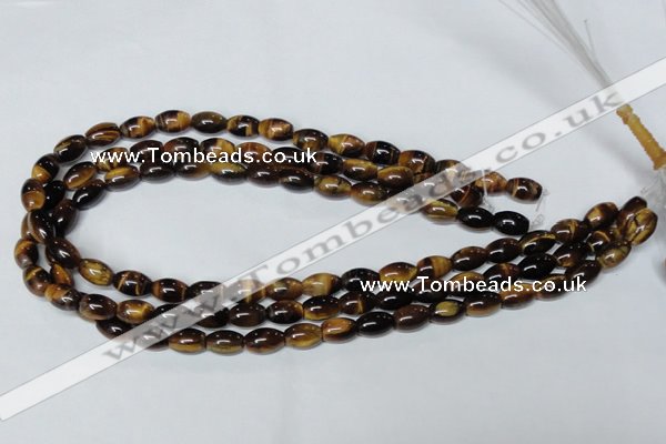 CTE157 15.5 inches 6*8mm rice yellow tiger eye gemstone beads