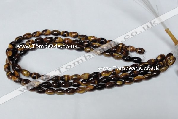 CTE158 15.5 inches 8*12mm rice yellow tiger eye gemstone beads