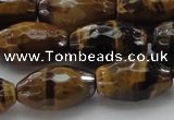 CTE1582 15.5 inches 12*16mm faceted rice yellow tiger eye beads