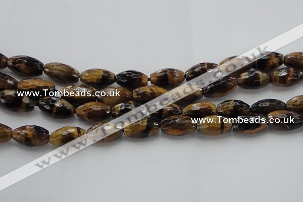 CTE1582 15.5 inches 12*16mm faceted rice yellow tiger eye beads