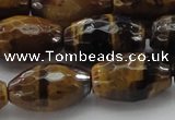 CTE1583 15.5 inches 13*18mm faceted rice yellow tiger eye beads