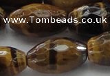 CTE1584 15.5 inches 15*20mm faceted rice yellow tiger eye beads