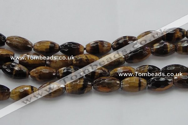 CTE1584 15.5 inches 15*20mm faceted rice yellow tiger eye beads