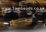 CTE1587 15.5 inches 10*30mm faceted rice yellow tiger eye beads