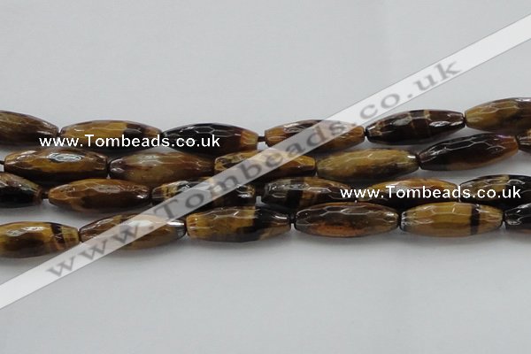 CTE1587 15.5 inches 10*30mm faceted rice yellow tiger eye beads