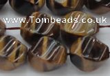 CTE1591 15.5 inches 12*16mm twisted rice yellow tiger eye beads