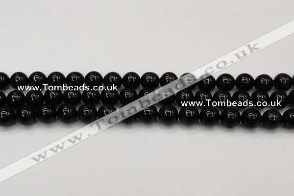 CTE1604 15.5 inches 12mm round AB grade black tiger eye beads