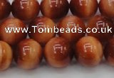 CTE1664 15.5 inches 12mm round sun orange tiger eye beads