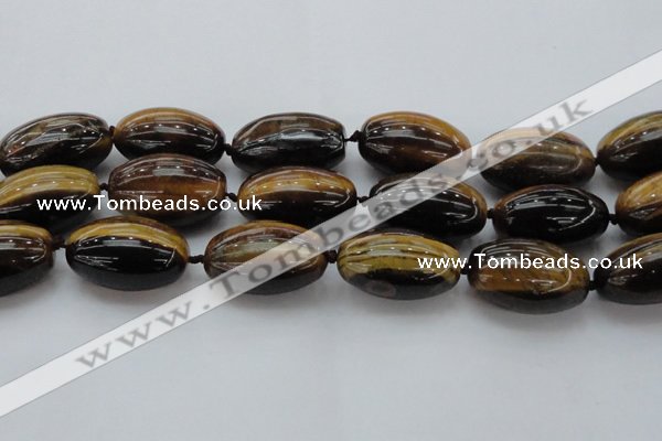 CTE1706 15.5 inches 22*35mm rice yellow tiger eye beads