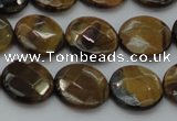 CTE1725 15.5 inches 12mm faceted coin yellow tiger eye beads