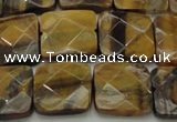 CTE1734 15.5 inches 15*15mm faceted square yellow tiger eye beads