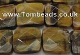 CTE1735 15.5 inches 18*18mm faceted square yellow tiger eye beads