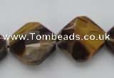 CTE1738 15.5 inches 20*20mm faceted diamond yellow tiger eye beads