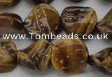 CTE1742 15.5 inches 16mm twisted coin yellow tiger eye beads