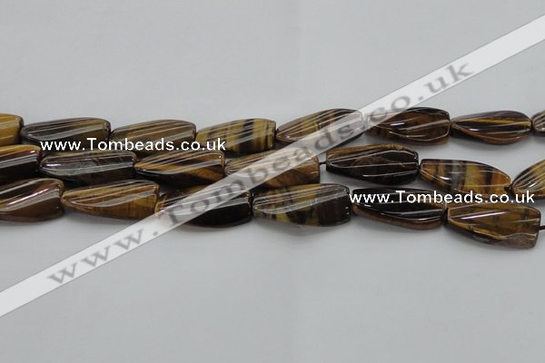 CTE1744 15.5 inches 15*30mm twisted rectangle yellow tiger eye beads