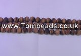 CTE1770 15.5 inches 4mm round matte yellow tiger eye beads