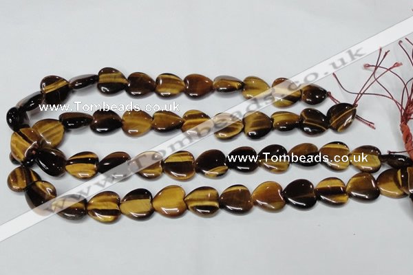 CTE179 15.5 inches 10*10mm heart yellow tiger eye gemstone beads