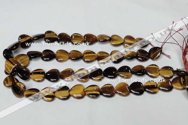 CTE181 15.5 inches 14*14mm heart yellow tiger eye gemstone beads