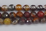 CTE1818 15.5 inches 4mm faceted round red iron tiger beads