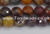 CTE1821 15.5 inches 10mm faceted round red iron tiger beads