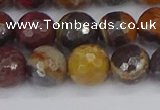 CTE1822 15.5 inches 12mm faceted round red iron tiger beads