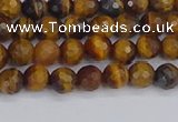 CTE1826 15.5 inches 4mm faceted round yellow tiger eye beads