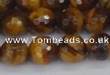 CTE1829 15.5 inches 10mm faceted round yellow tiger eye beads