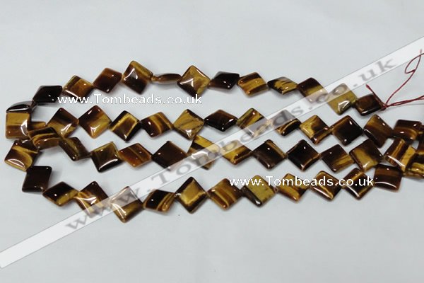 CTE186 15.5 inches 10*10mm diamond yellow tiger eye gemstone beads