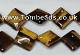 CTE187 15.5 inches 12*12mm diamond yellow tiger eye gemstone beads