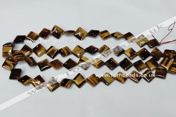 CTE187 15.5 inches 12*12mm diamond yellow tiger eye gemstone beads