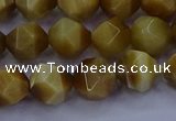 CTE1902 15.5 inches 8mm faceted nuggets golden tiger eye beads