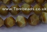 CTE1903 15.5 inches 10mm faceted nuggets golden tiger eye beads