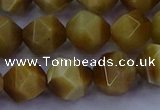 CTE1904 15.5 inches 12mm faceted nuggets golden tiger eye beads