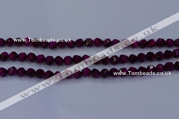 CTE1906 15.5 inches 6mm faceted nuggets red tiger eye beads