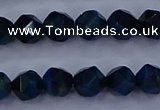 CTE1911 15.5 inches 6mm faceted nuggets blue tiger eye beads