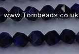 CTE1916 15.5 inches 6mm faceted nuggets blue tiger eye beads