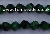 CTE1921 15.5 inches 6mm faceted nuggets green tiger eye beads