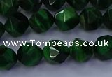 CTE1922 15.5 inches 8mm faceted nuggets green tiger eye beads