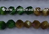 CTE1926 15.5 inches 6mm faceted nuggets colorful tiger eye beads