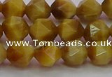 CTE1934 15.5 inches 12mm faceted nuggets golden tiger eye beads