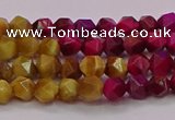 CTE1936 15.5 inches 6mm faceted nuggets mixed tiger eye beads