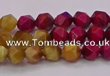 CTE1937 15.5 inches 8mm faceted nuggets mixed tiger eye beads