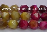 CTE1938 15.5 inches 10mm faceted nuggets mixed tiger eye beads