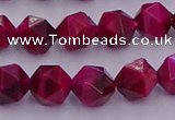 CTE1942 15.5 inches 8mm faceted nuggets red tiger eye beads