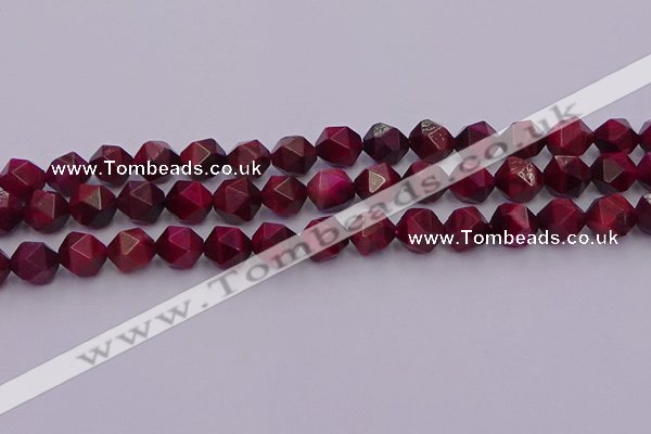 CTE1943 15.5 inches 10mm faceted nuggets red tiger eye beads