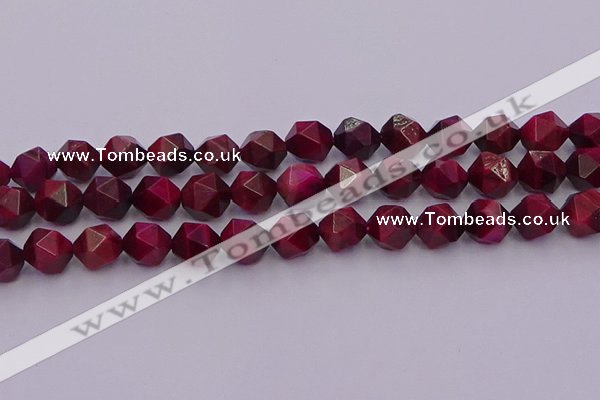 CTE1944 15.5 inches 12mm faceted nuggets red tiger eye beads