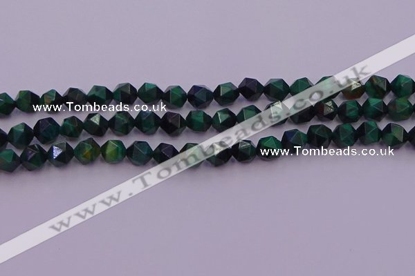 CTE1947 15.5 inches 8mm faceted nuggets green tiger eye beads